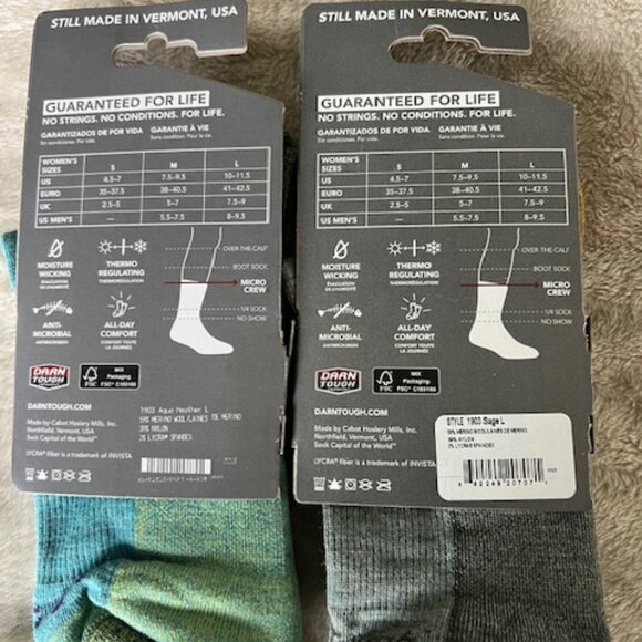 Darn Tough Merino Wool Hike/Trek Micro Crew/Midweight W/Cushion - Picture 4 of 4